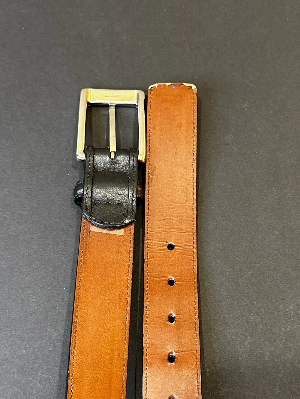 VTG 1980s-90s Johnston & Murphy High-End Black Leather Dress Belt 40